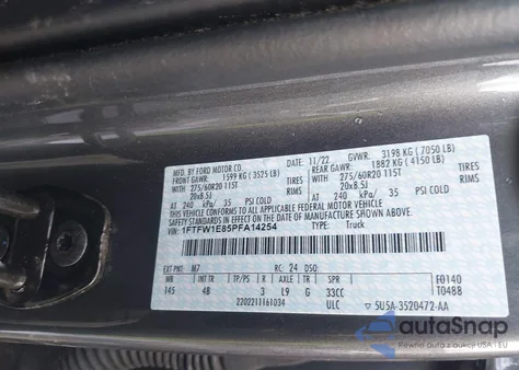 2023 Ford F-150 Xlt from USA, damaged, VIN 1FTFW1E85PFA14254